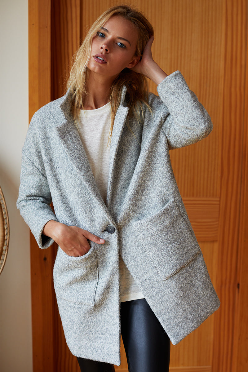 Car Coat - Heather Grey Boucle