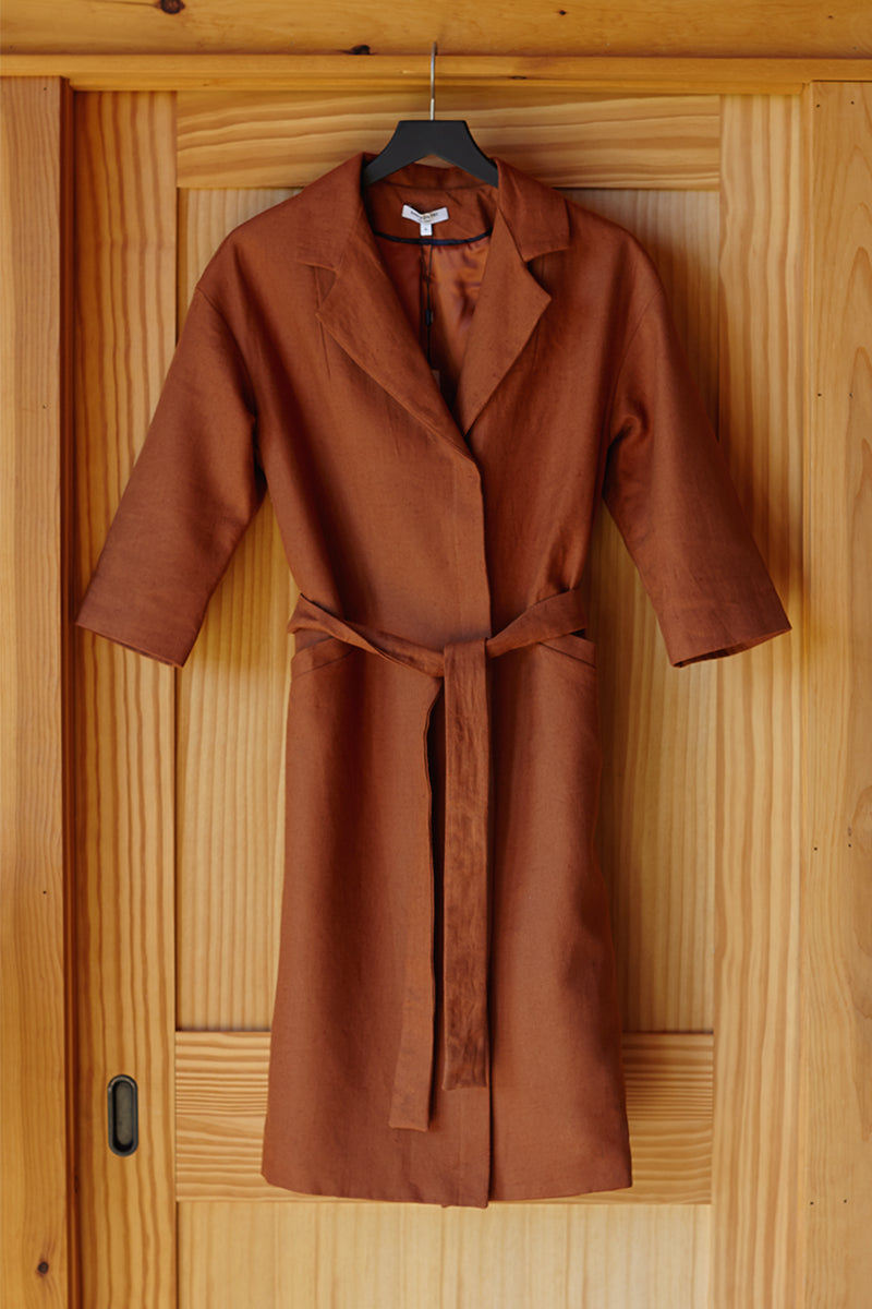 Drop Shoulder Coat - Sienna Linen