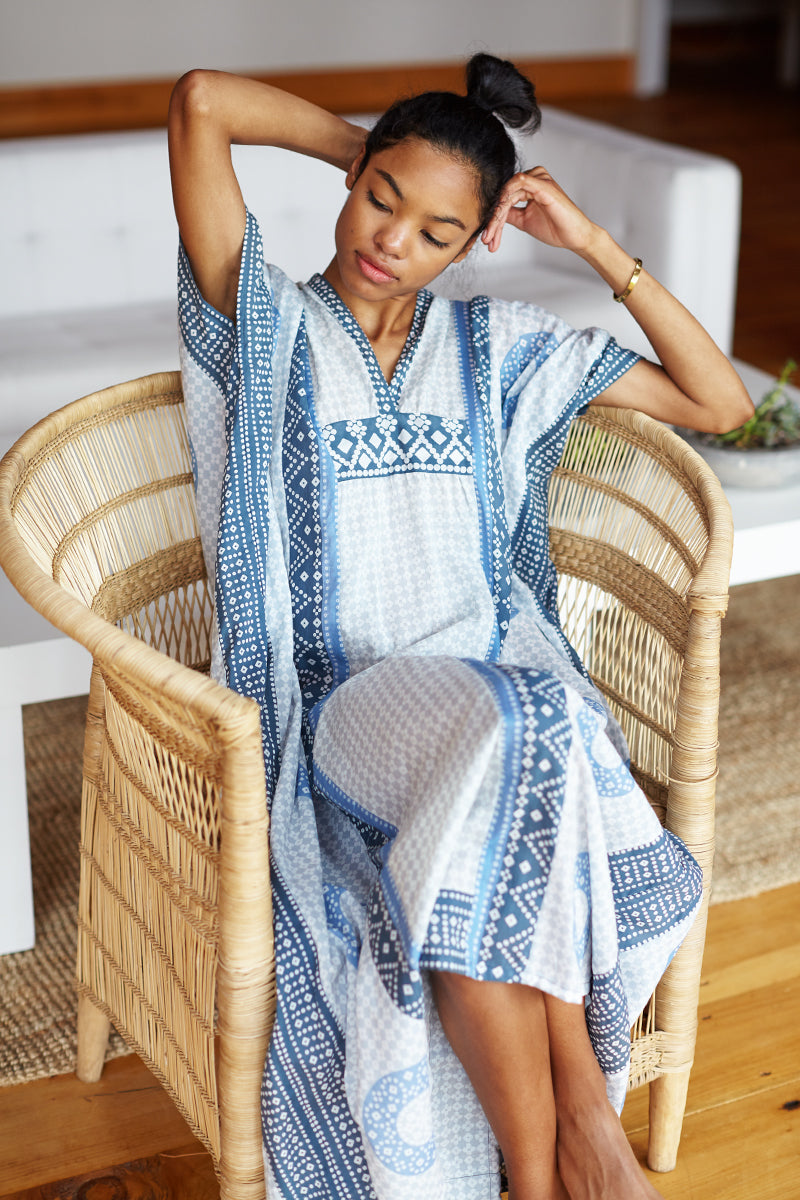 Emerson Caftan - Cerulean Organic