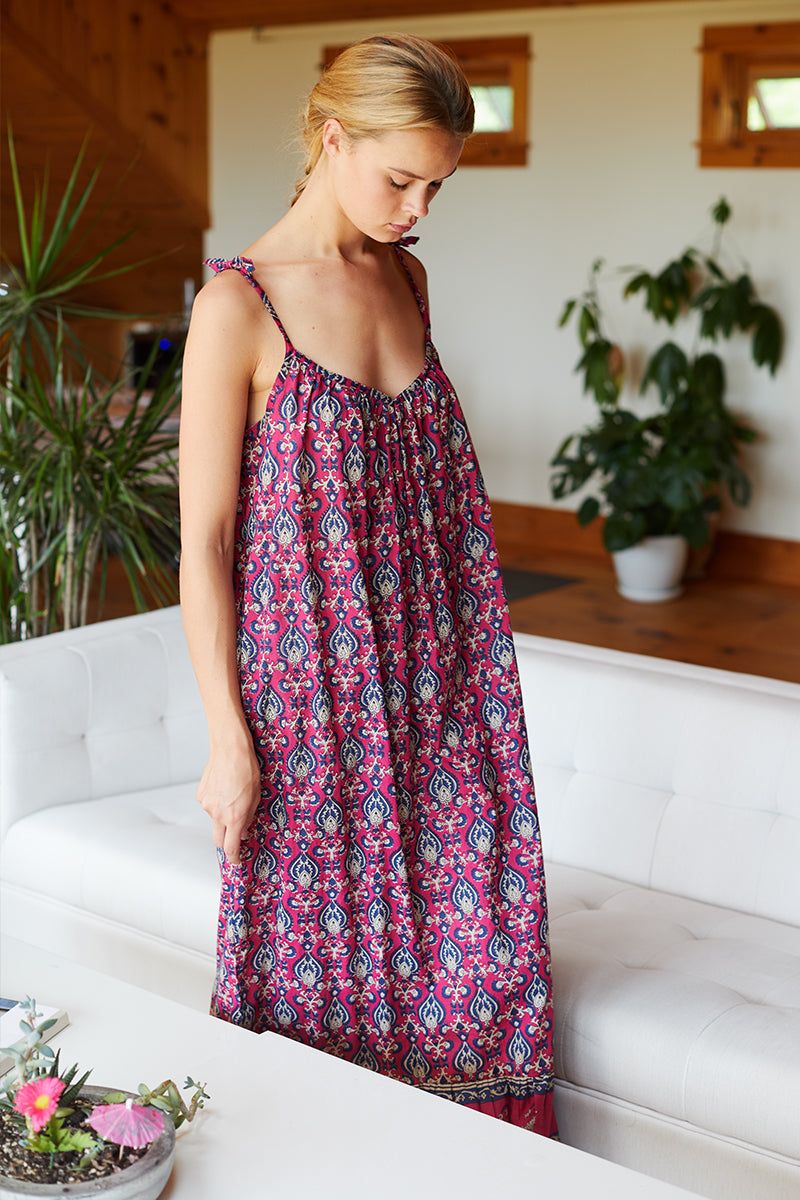 Olivia Dress - Pink Indigo