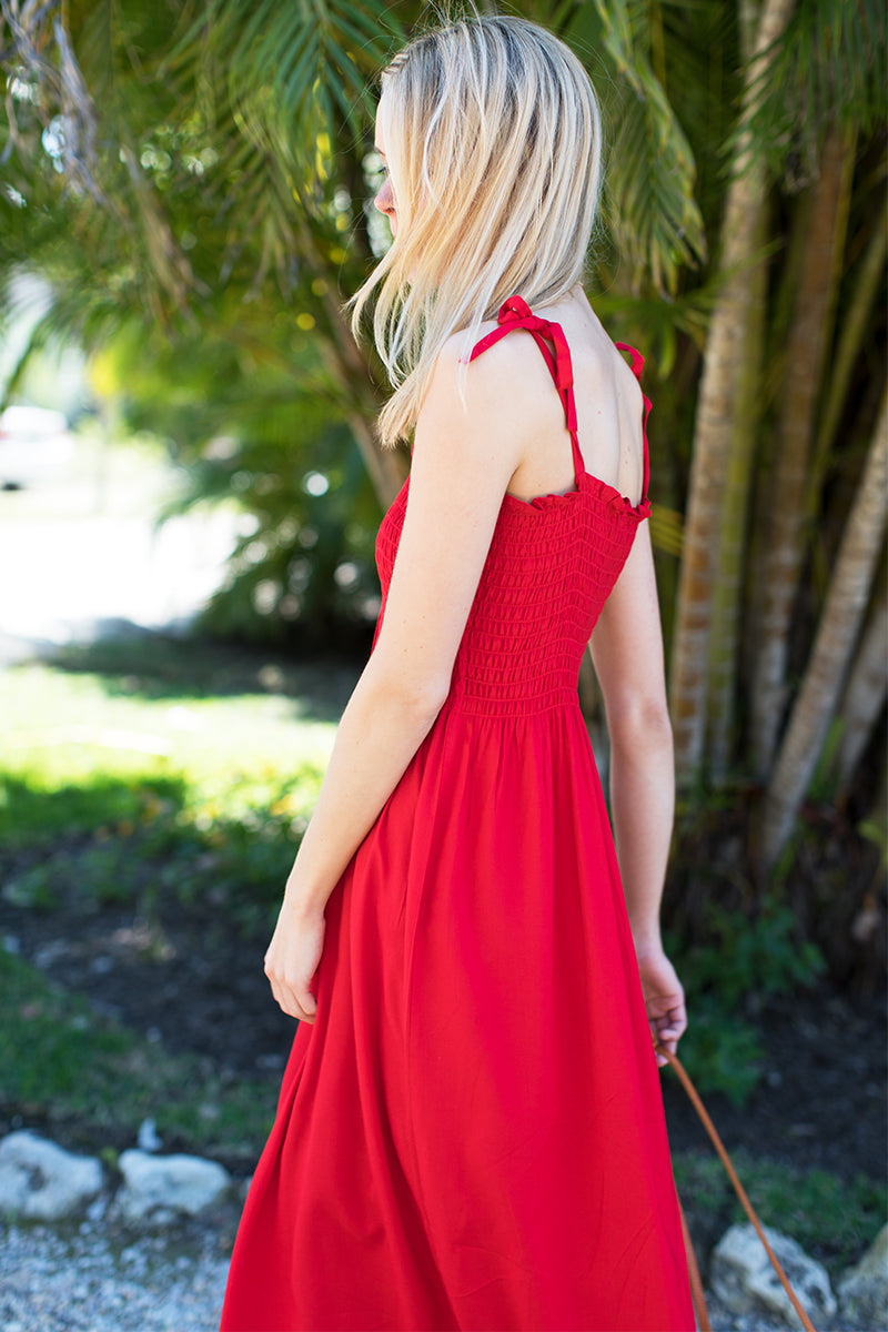 Santiago Sundress - Bright Red