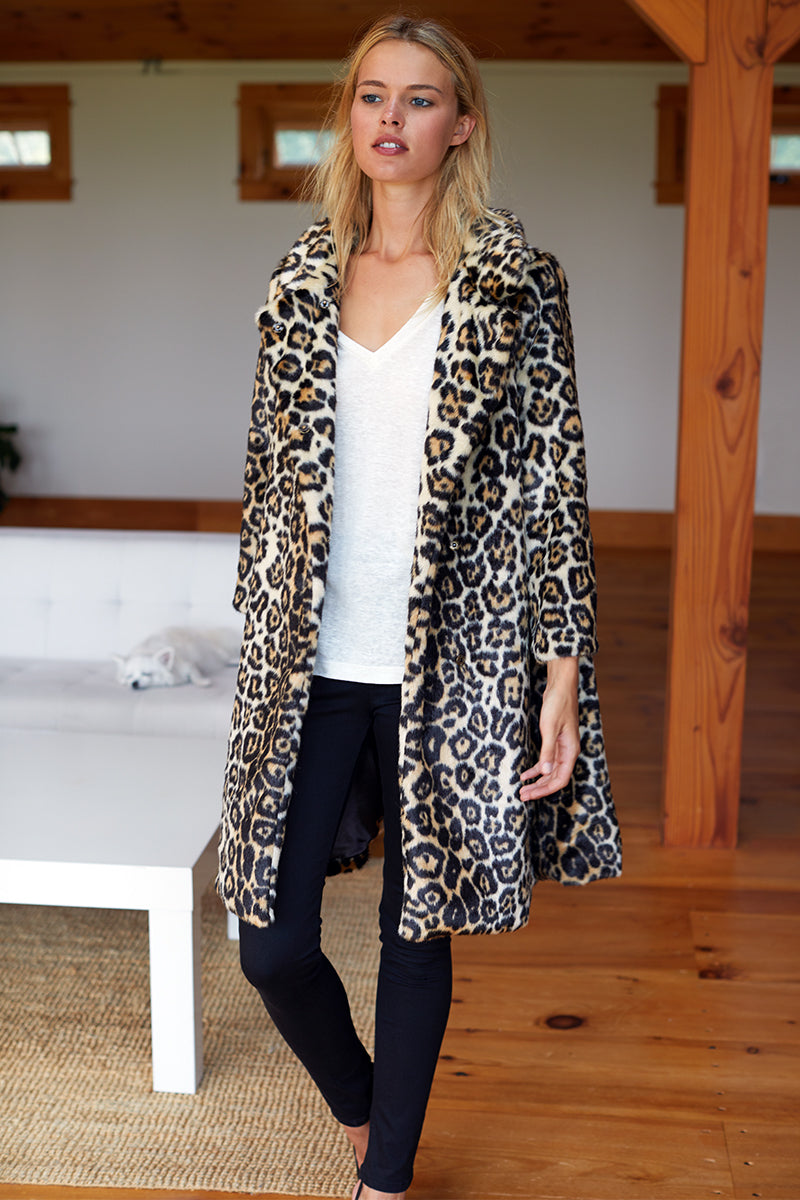 Vegan Leopard Coat - Leopard