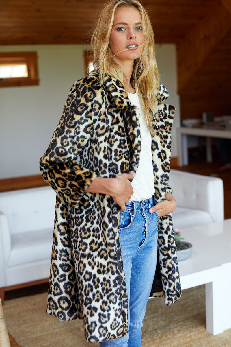 Vegan Leopard Coat - Leopard