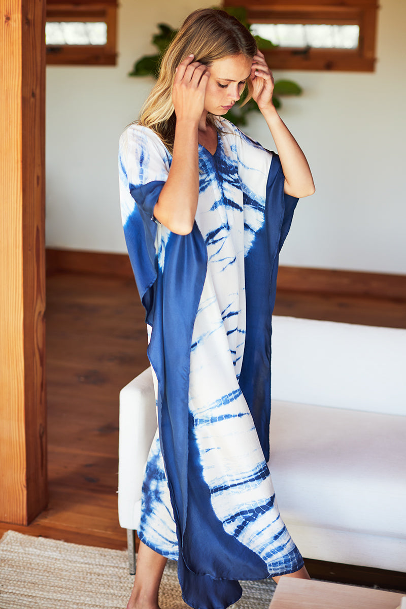 Tie Dye Caftan - Indigo