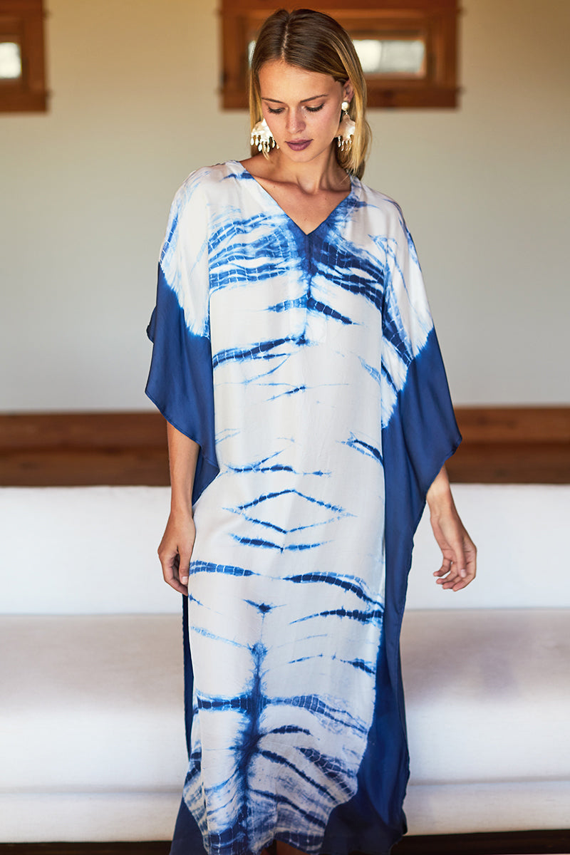 Tie Dye Caftan - Indigo