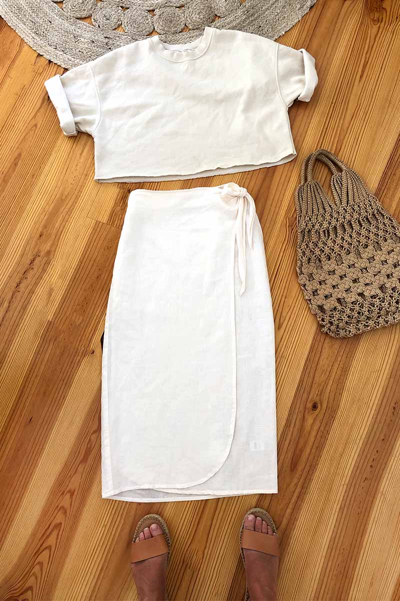 Tie Skirt - Salt Linen Organic