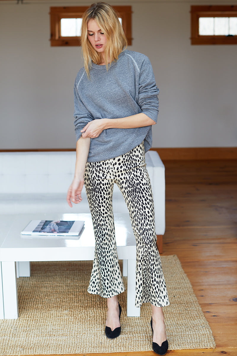 Mid Century Pant - Leopard Linen