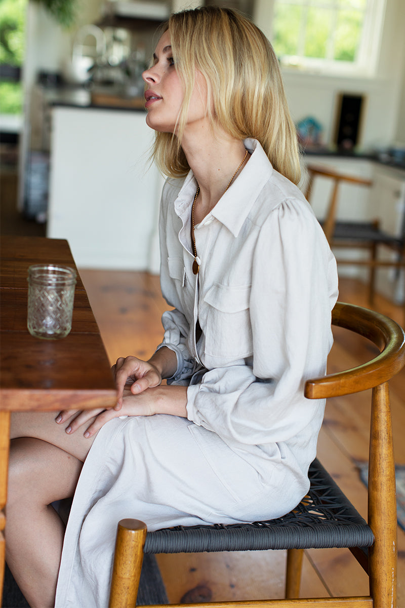 Utility Dress - Sand Linen