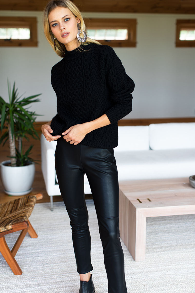 Vegan Leather Legging - Black - Emerson Fry