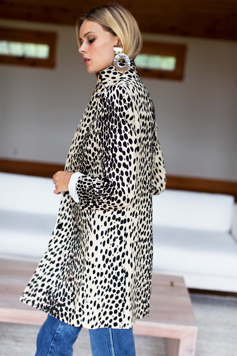 Wingtip Coat 2 - Leopard Linen