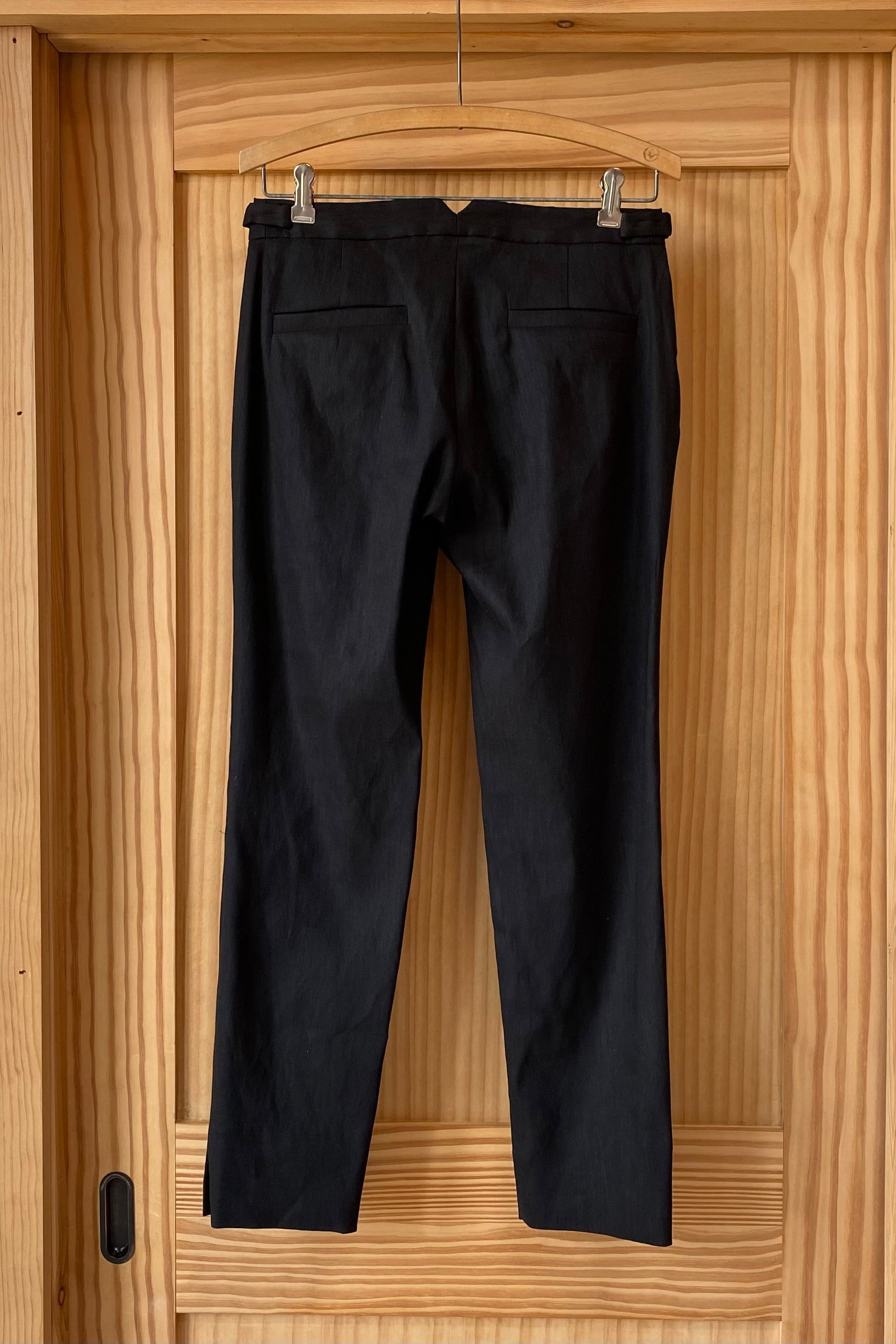 Pull Tab Ankle Pant - Black Linen