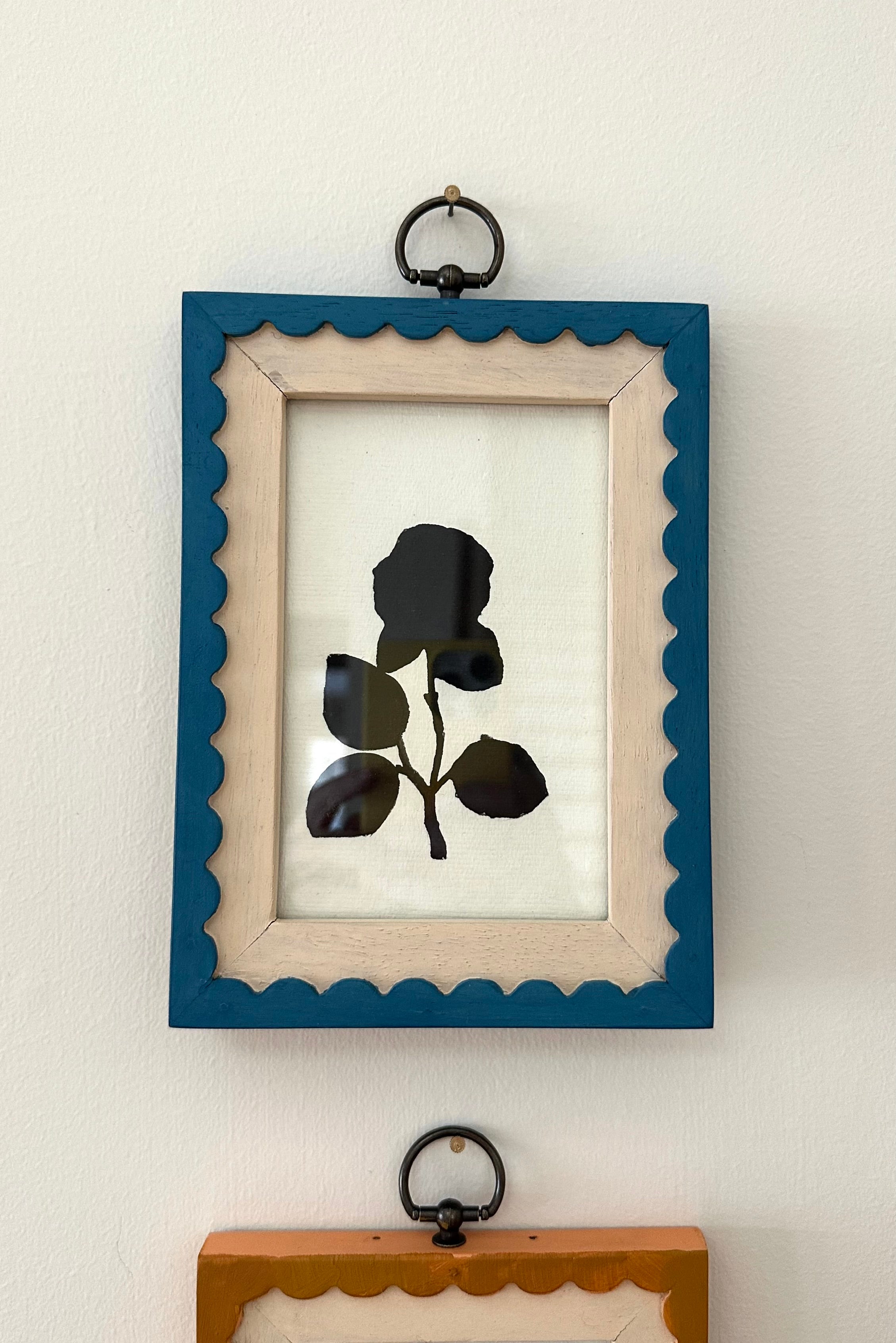 Hand Carved Frame - French Blue