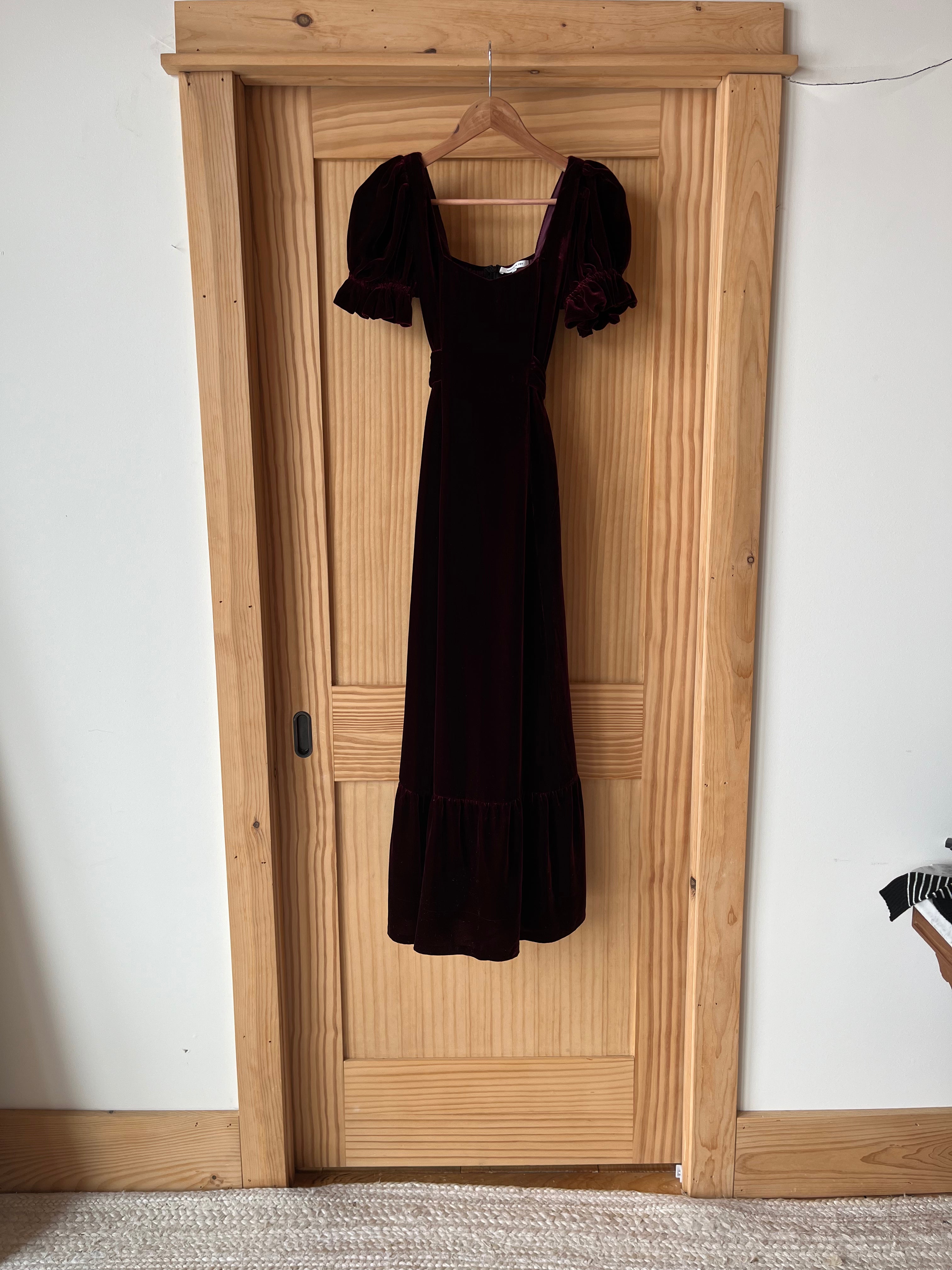 Daughters Dress - Merlot Silk Velvet