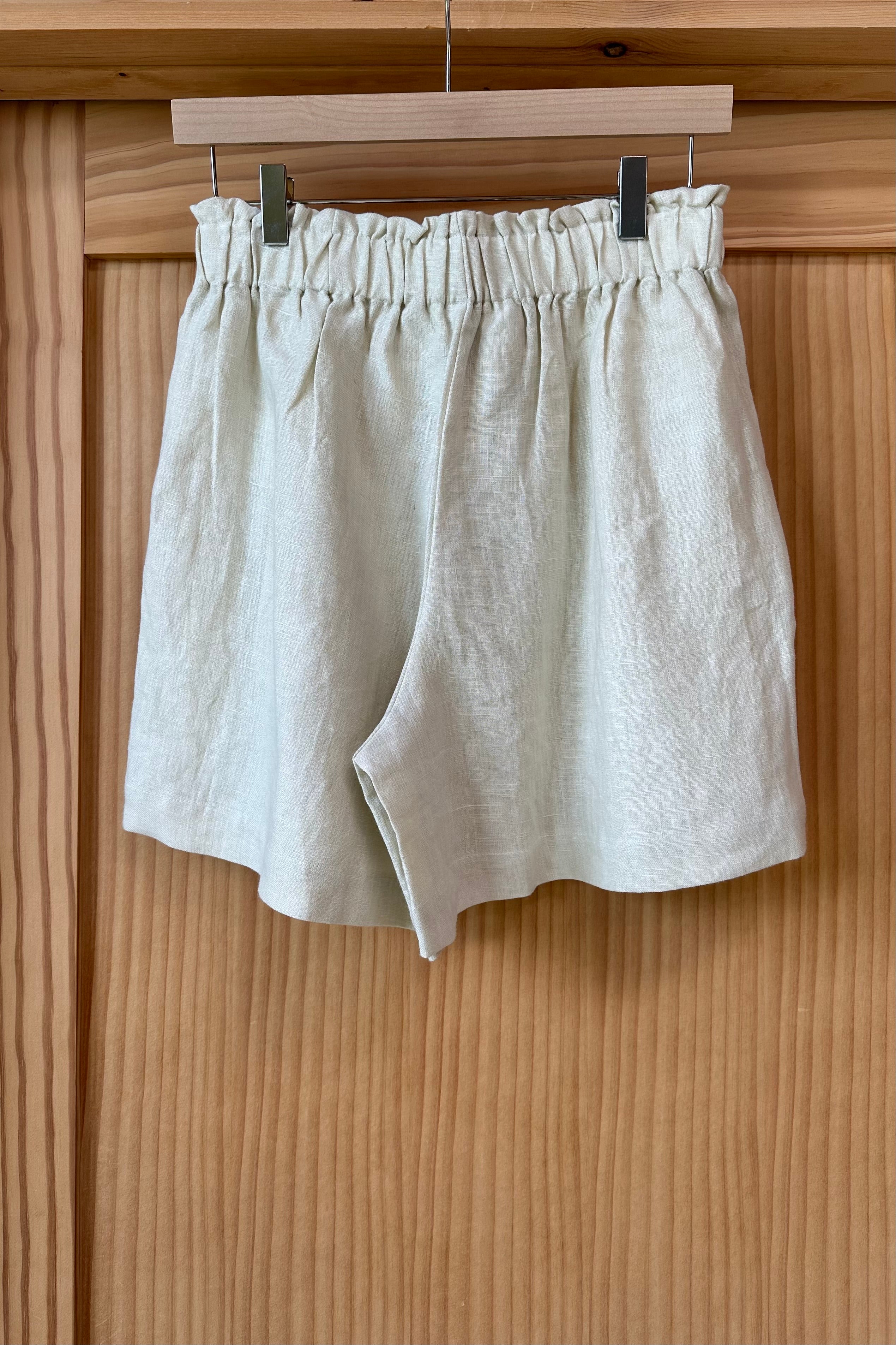 Pull On Shorts - Arctic Wolf Linen