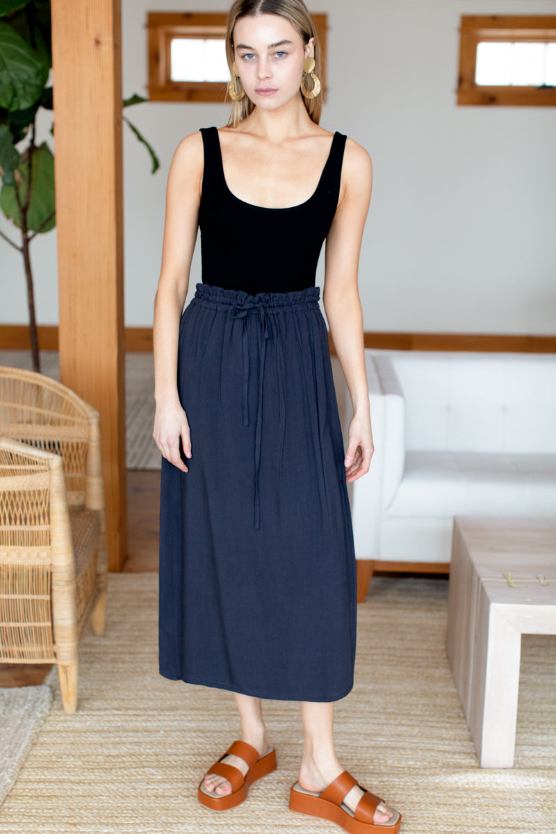 Drawstring Skirt - Midnight