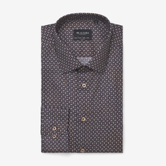Tie Pattern Inspired Print Shirt - Brown
