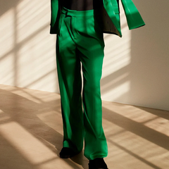 Set - Green Trousers Women - Holiday Party Outfit