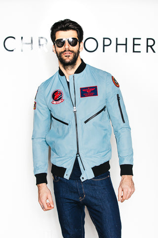 christopher bates x topgun bomber jacket