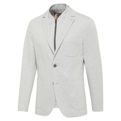Patch Pocket Jersey Blazer with Removable Inlay - Grey