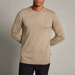 Merino Wool Crew Neck Sweater - Beige