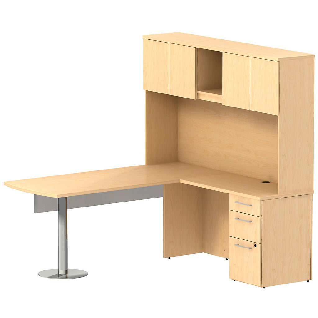 Buy Bush Realize Series Peninsula L Desk With Hutch In Natural