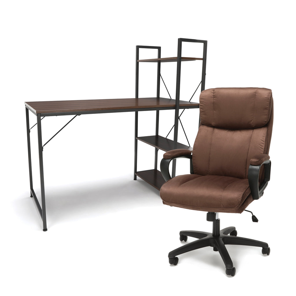 Ofm Office Furniture Bundle Essentials Desk Chair In Brown