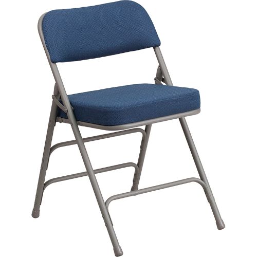 Flash Furniture HERCULES Series Premium Curved Triple Braced & Double Hinged Navy Fabric Metal Folding Chair AWMC320AFNVYGG ; Image 1 ; UPC 889142011828