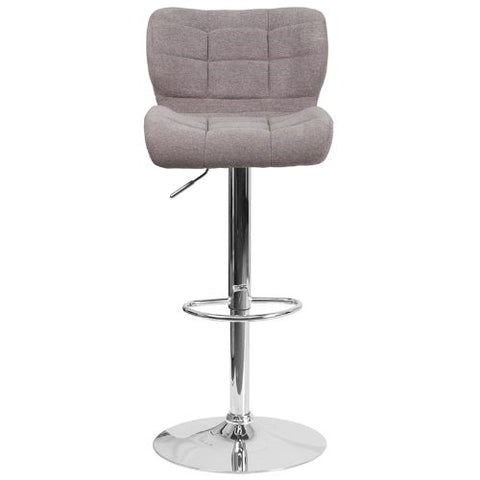 Flash Furniture Contemporary Tufted Gray Fabric Adjustable Height Barstool with Chrome Base SDSDR2510GYFABGG ; Image 5 ; UPC 889142047735