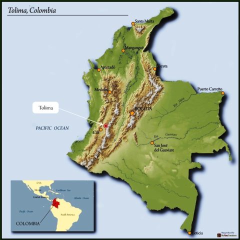 Tolima, Colombia map