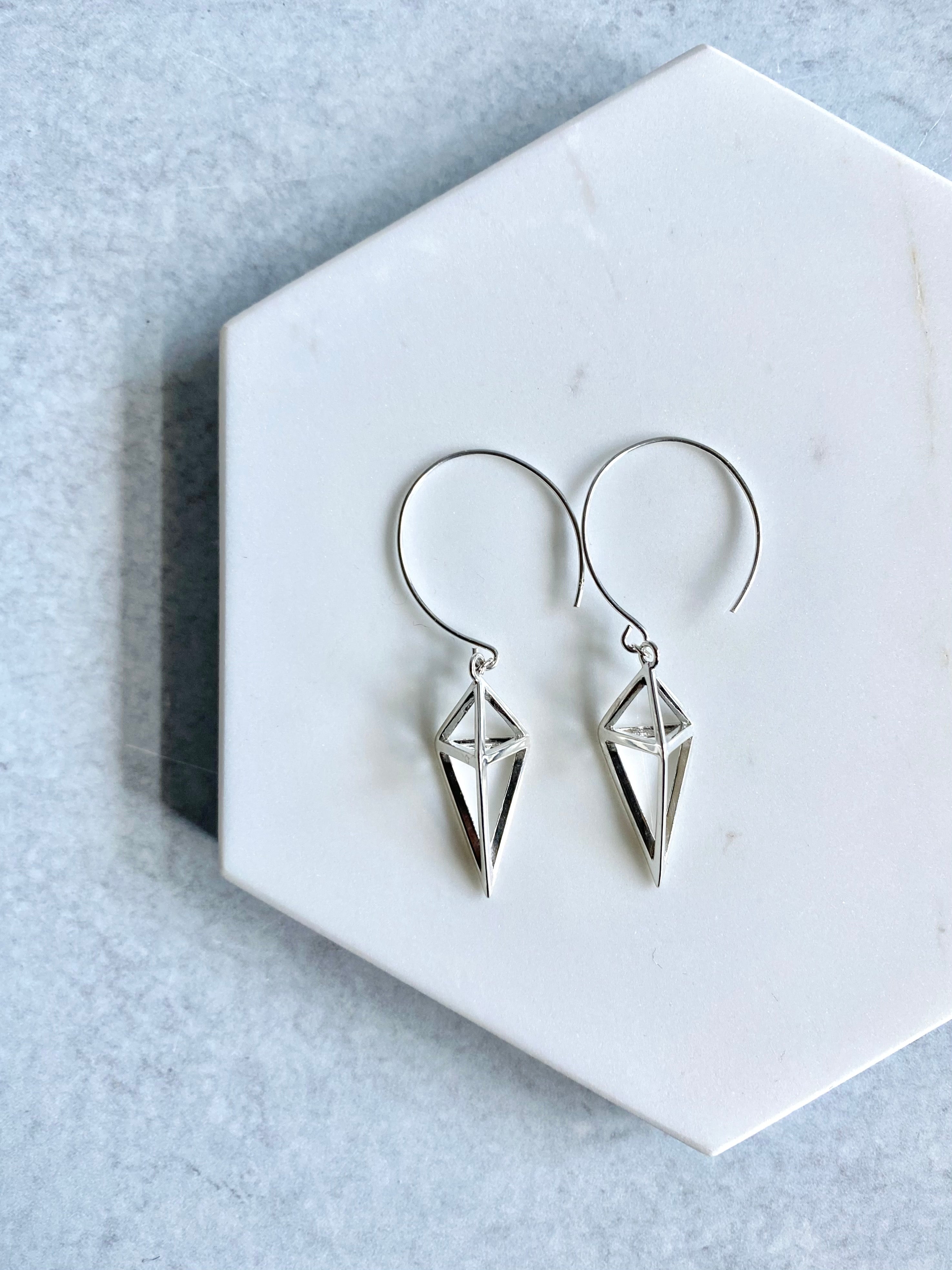 3D Double Pyramid Earrings