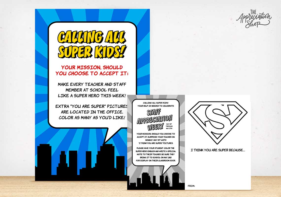 You Are Super Coloring Sheet Posters For Staff Appreciation Week The Appreciation Shop