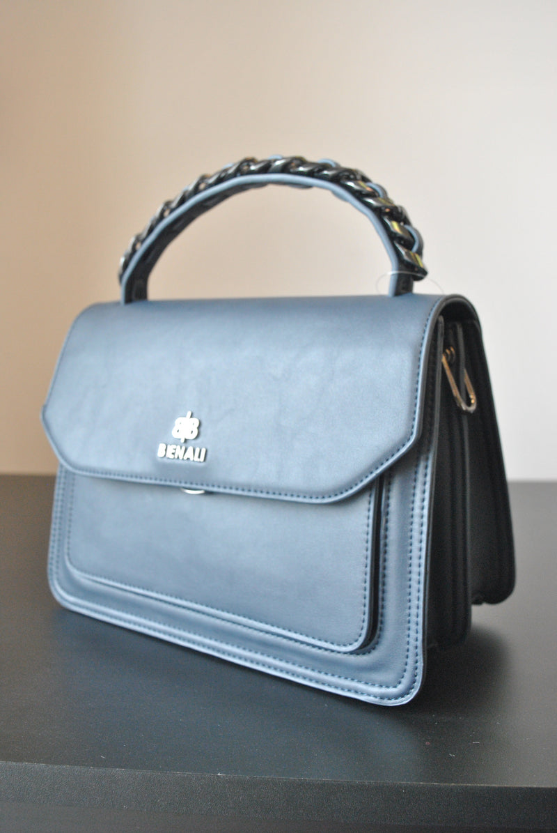 navy blue satchel bag