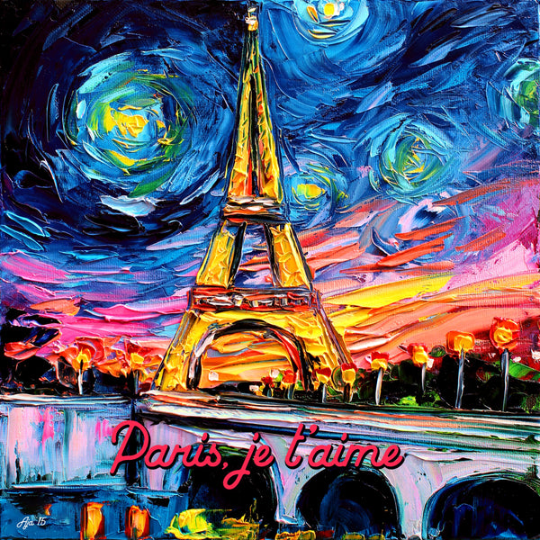 Original Eiffel Tower Artwork by Aja Trier, text edit by Evan Bozarth of Airshp
