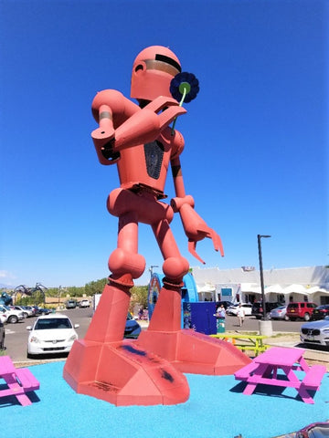 Flower Sniffing Robot from Meow Wolf picture by Austin Bright Light Design