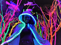 Jellyfish Pose in the Reef at Meow Wolf in our Firefly Cloak