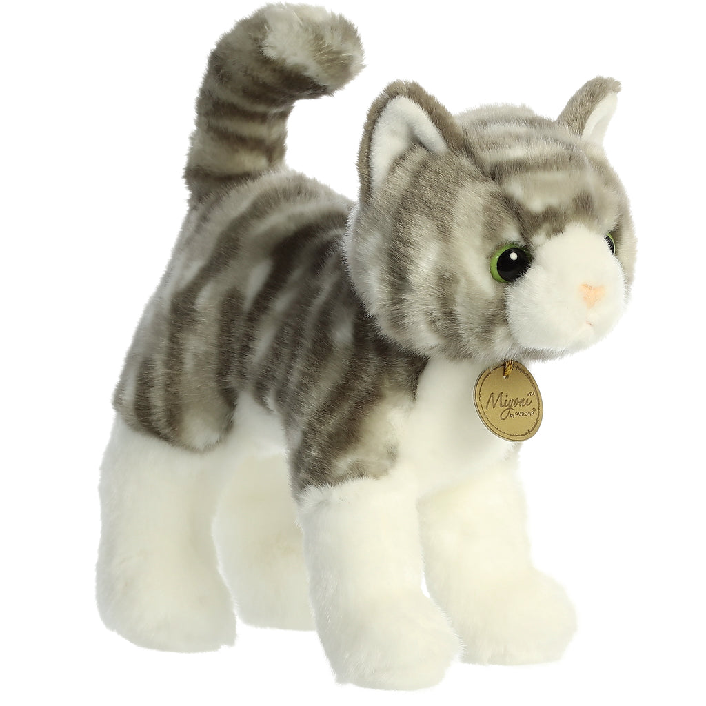 grey tabby stuffed animal