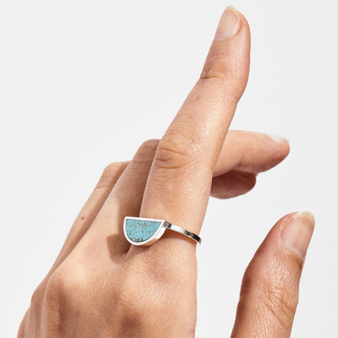 Number 8 Turquoise Inlay Ring