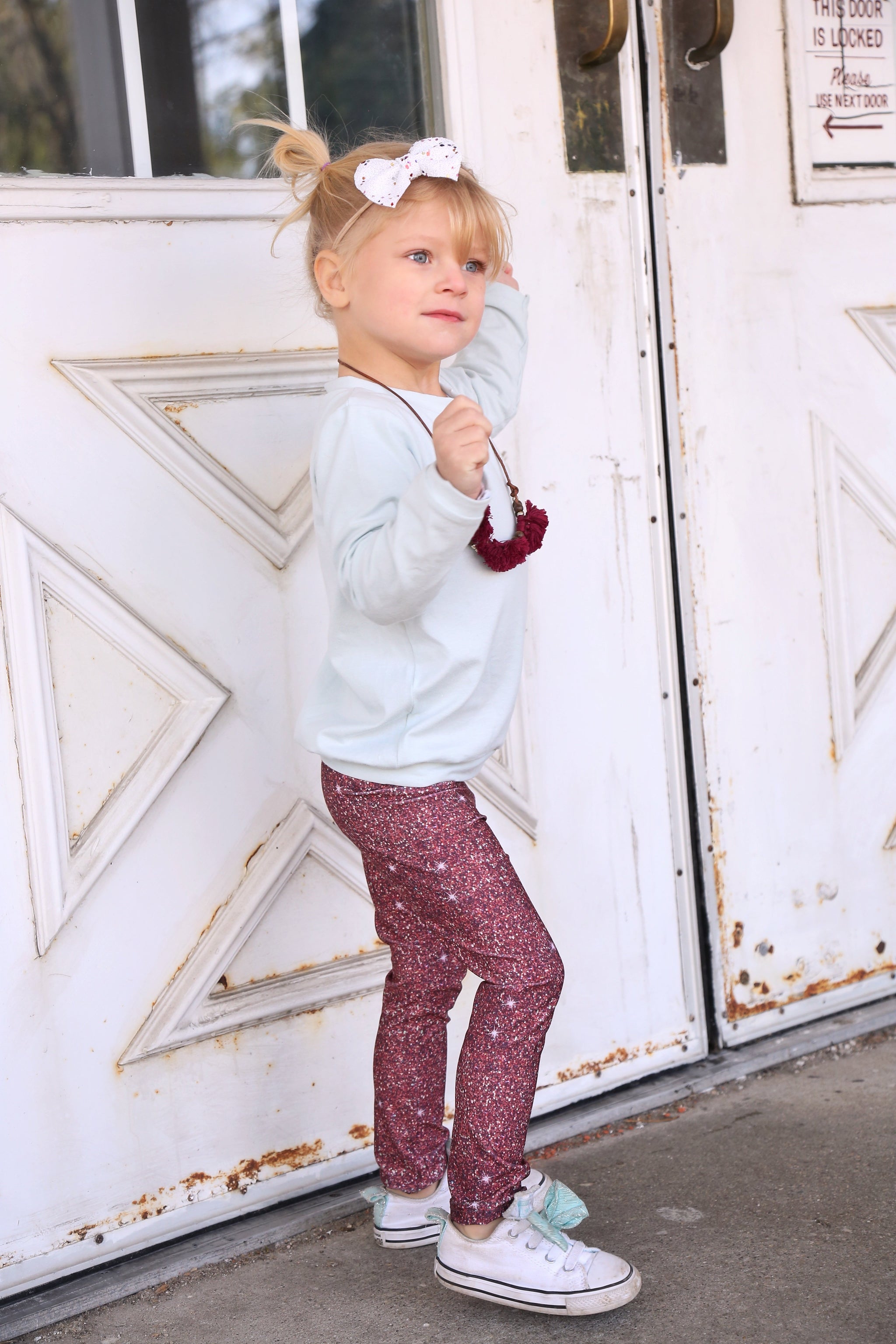 Winter Blue Sparkle Leggings (Baby + Youth) - Sun-Kissed & Sandy