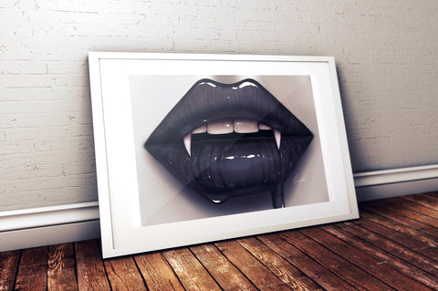 Black Vampire Lips Print - Giovannie's Originals
