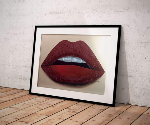 Matte Maroon Lips Painting Print – Giovannie's Originals