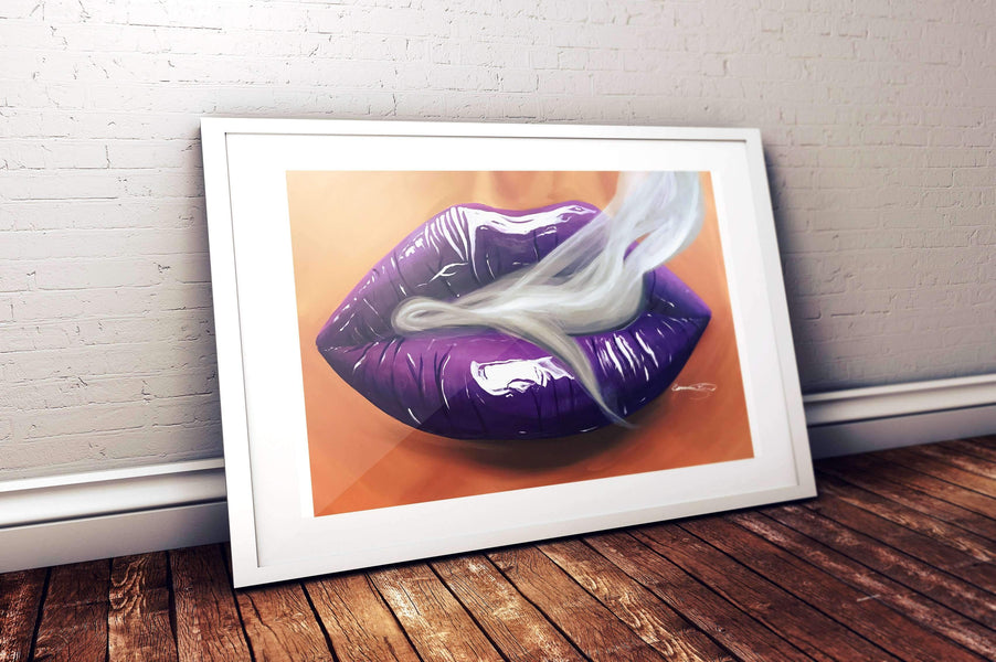 Lime Green Neon Lips Canvas Print – Giovannie's Originals