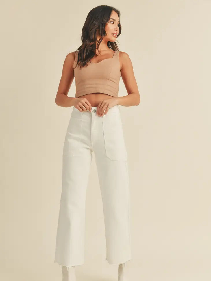 High Rise Utility Wide Leg - Off White