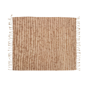 Bloomingville - Cotton Blend Tie-Dye Throw Blanket with Tassels - Brown - SANNA baby and child