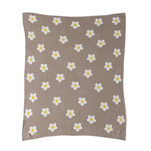 Cotton Knit Baby Blanket - Flowers - SANNA baby and child