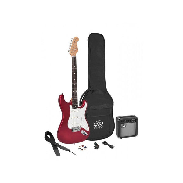 SX STV96J Kit Chitarra Elettrica 3/4 Candy Apple Red Completa di