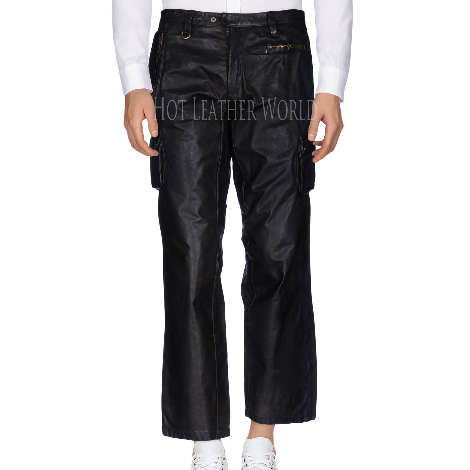 cropped leather pants