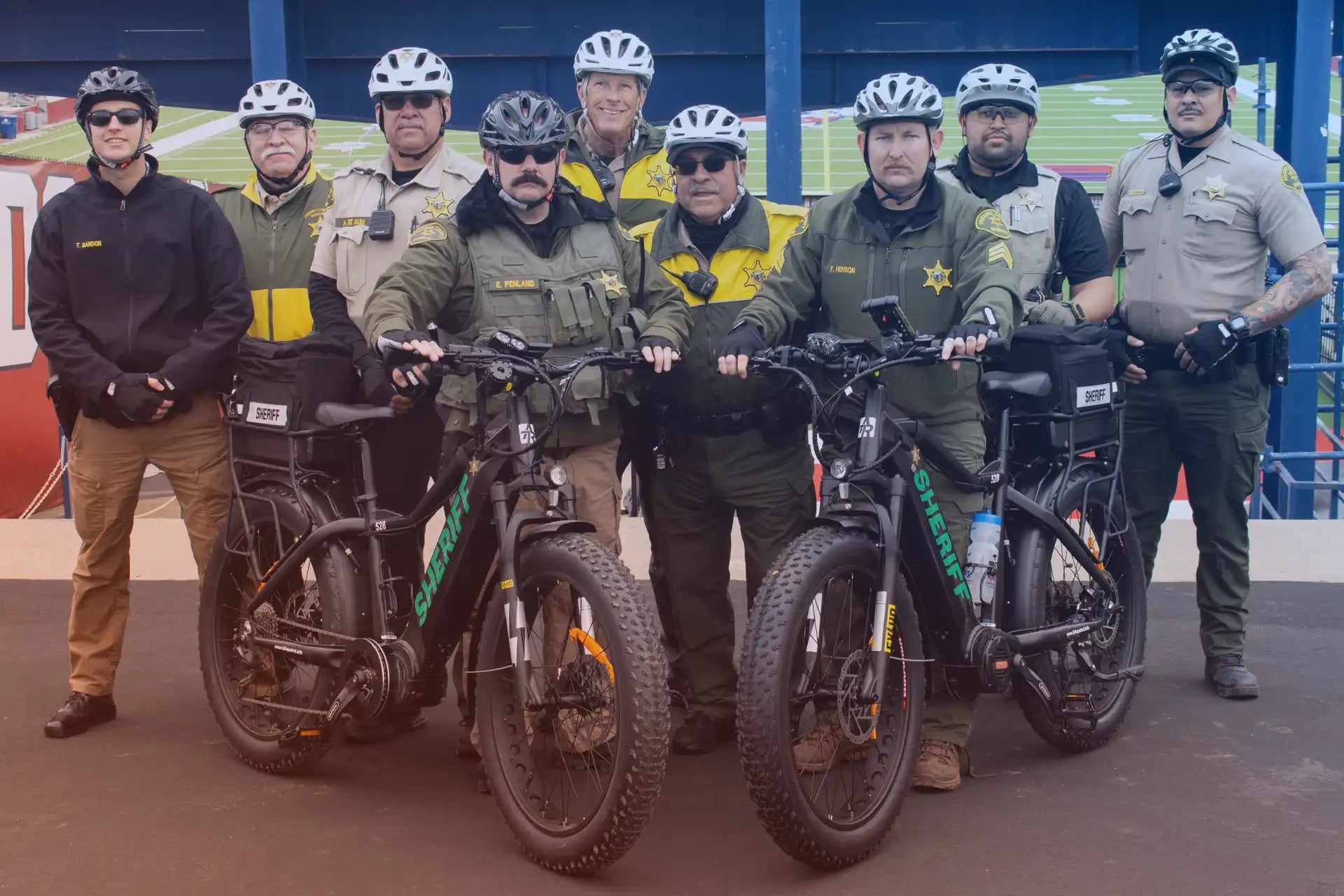 Fresno County Sheriffs posing with their ATR 528 eBikes