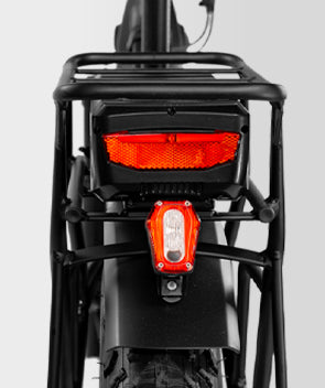 A back view of the rear battery on the ATR 528 Police eBike