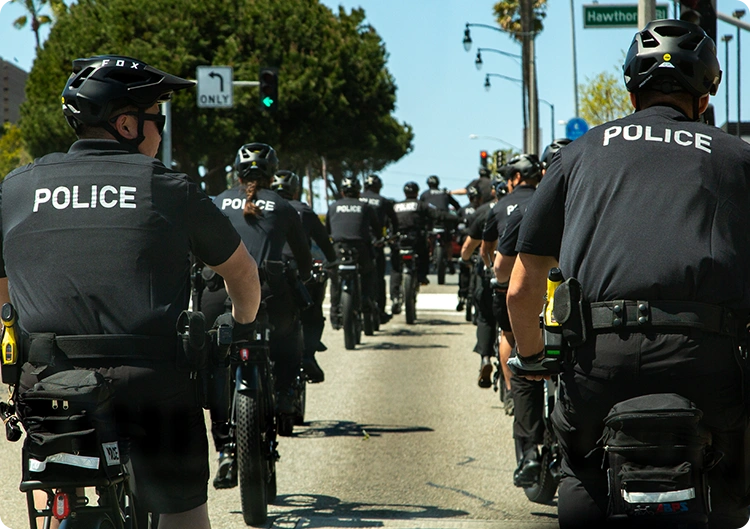 An eBike Patrol group ride with Gardena Police Department