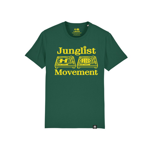 Junglist Movement x Hospital Records collab tee green